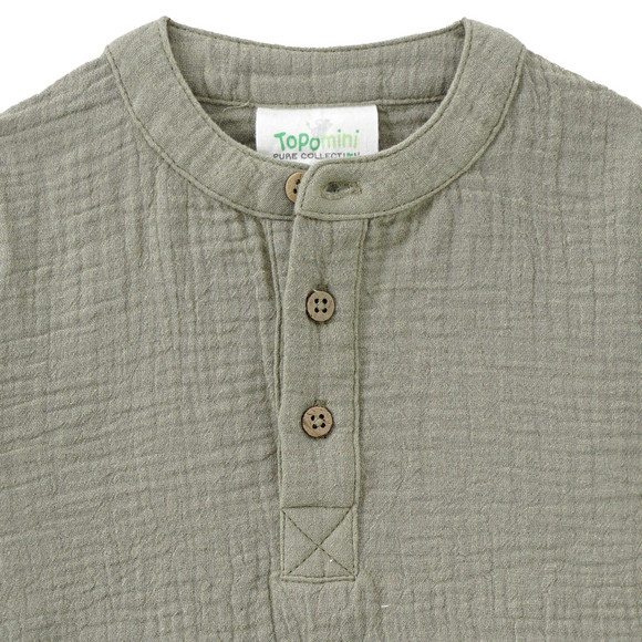 Topomini Pure Collection Baby Musselin-Hemd mit Stehkragen