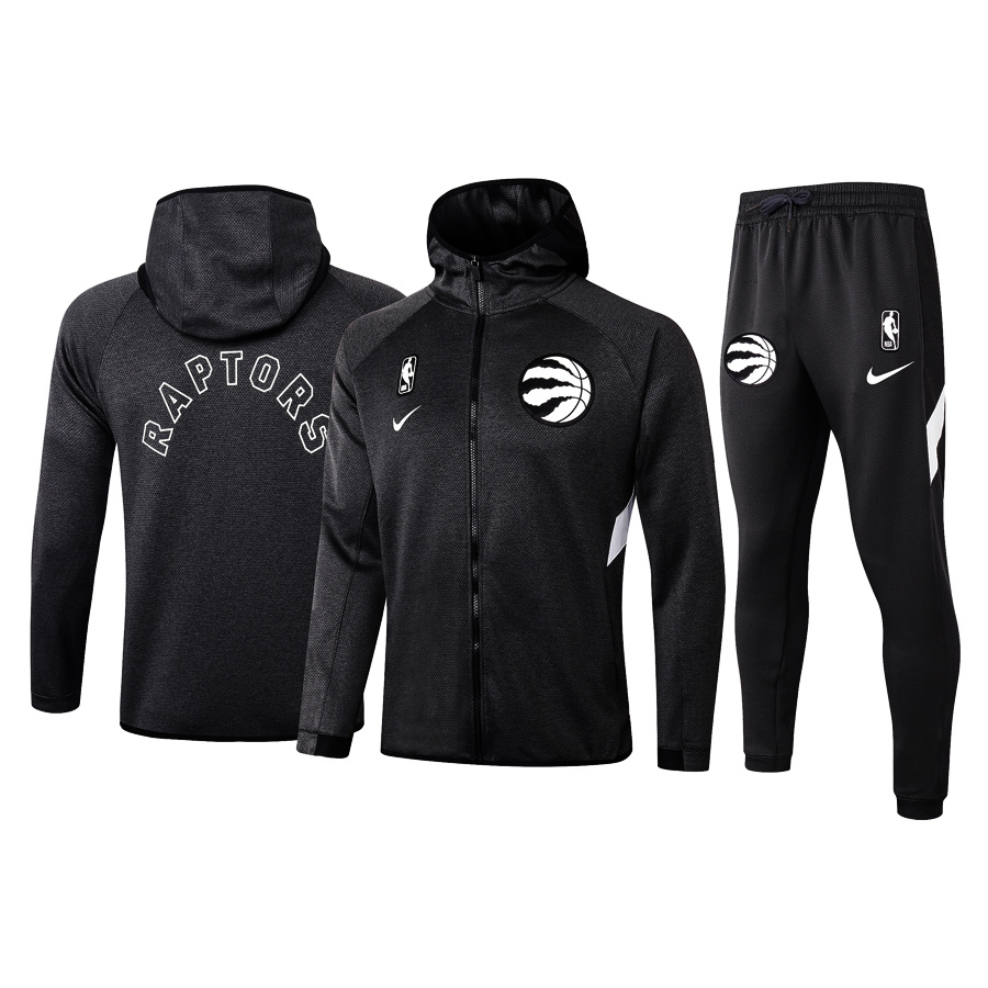 Men's Toronto Raptors Black 2019/20 Showtime Full-Zip Therma Flex Performance Hoodie