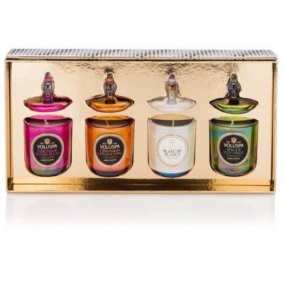 Voluspa 4 Candle Holiday Set with Glass Lids