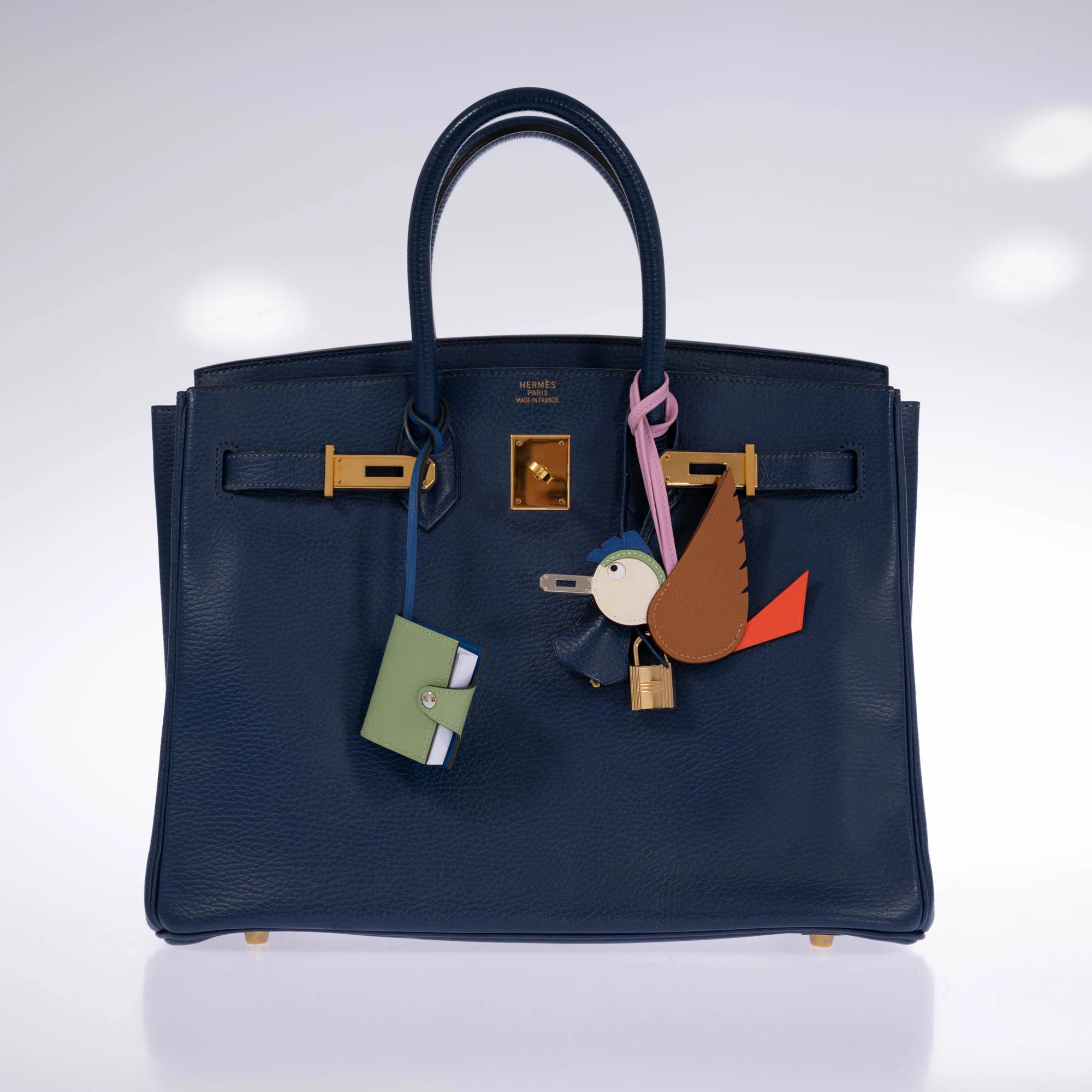 Hermès Birkin 35 Bleu Marine Ardennes Gold Hardware