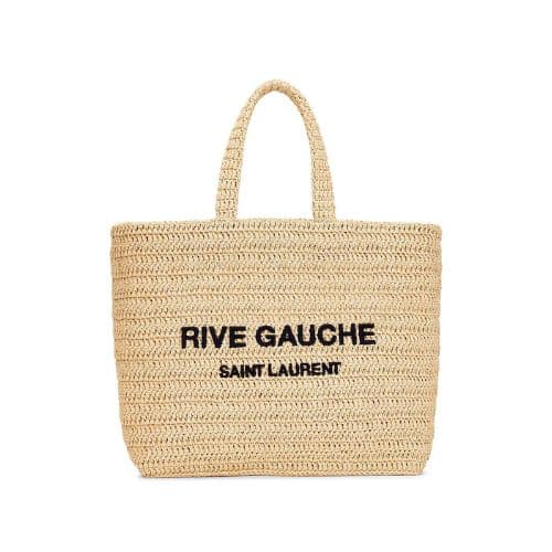 Saint Laurent Rive Gauche Supple Tote Bag In Raffia Crochet 38Cm