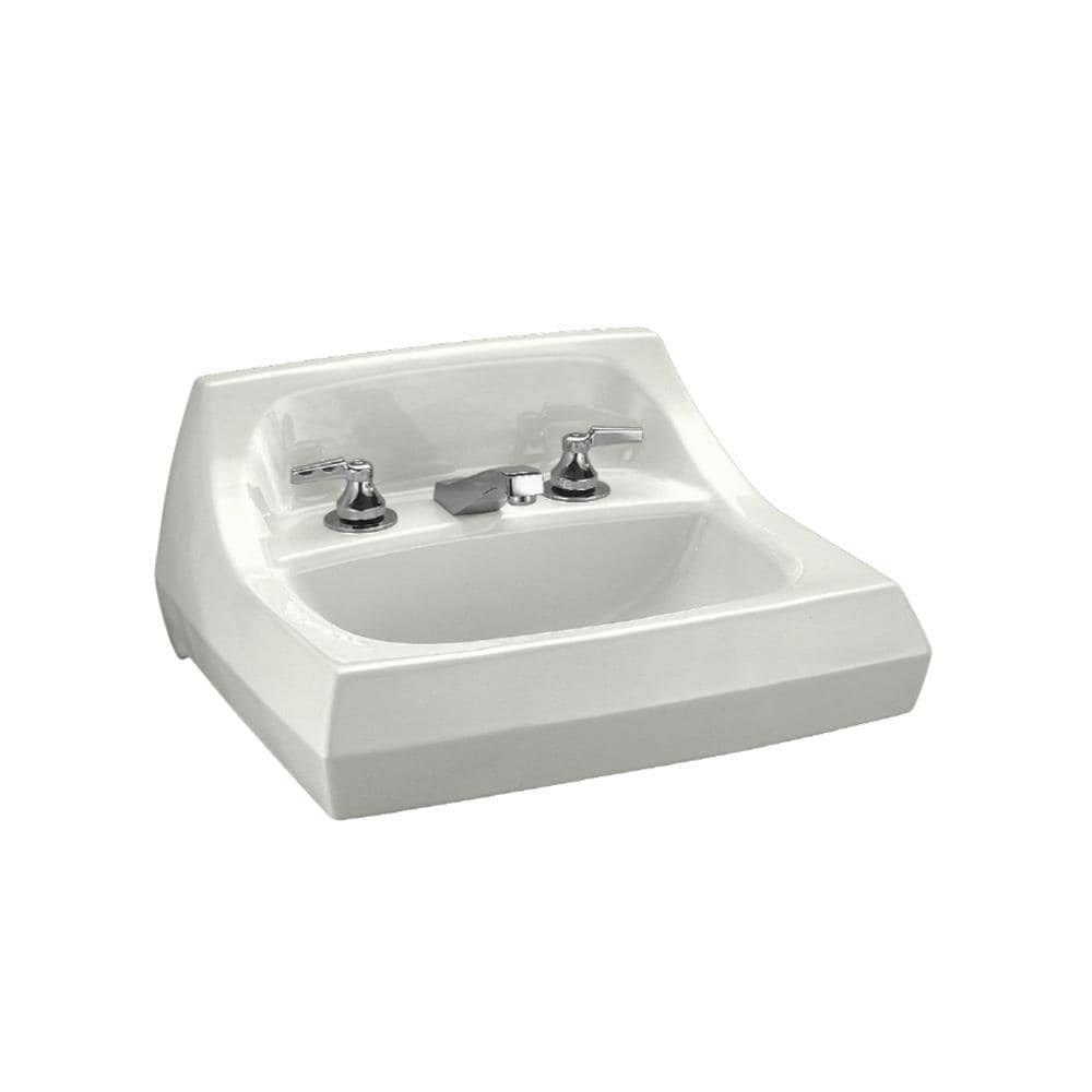 Kohler 2007 Kingston 21-1/4-in x 18-1/8-In wall-mount/concealed Arm Carrier Bathroom Sink, White