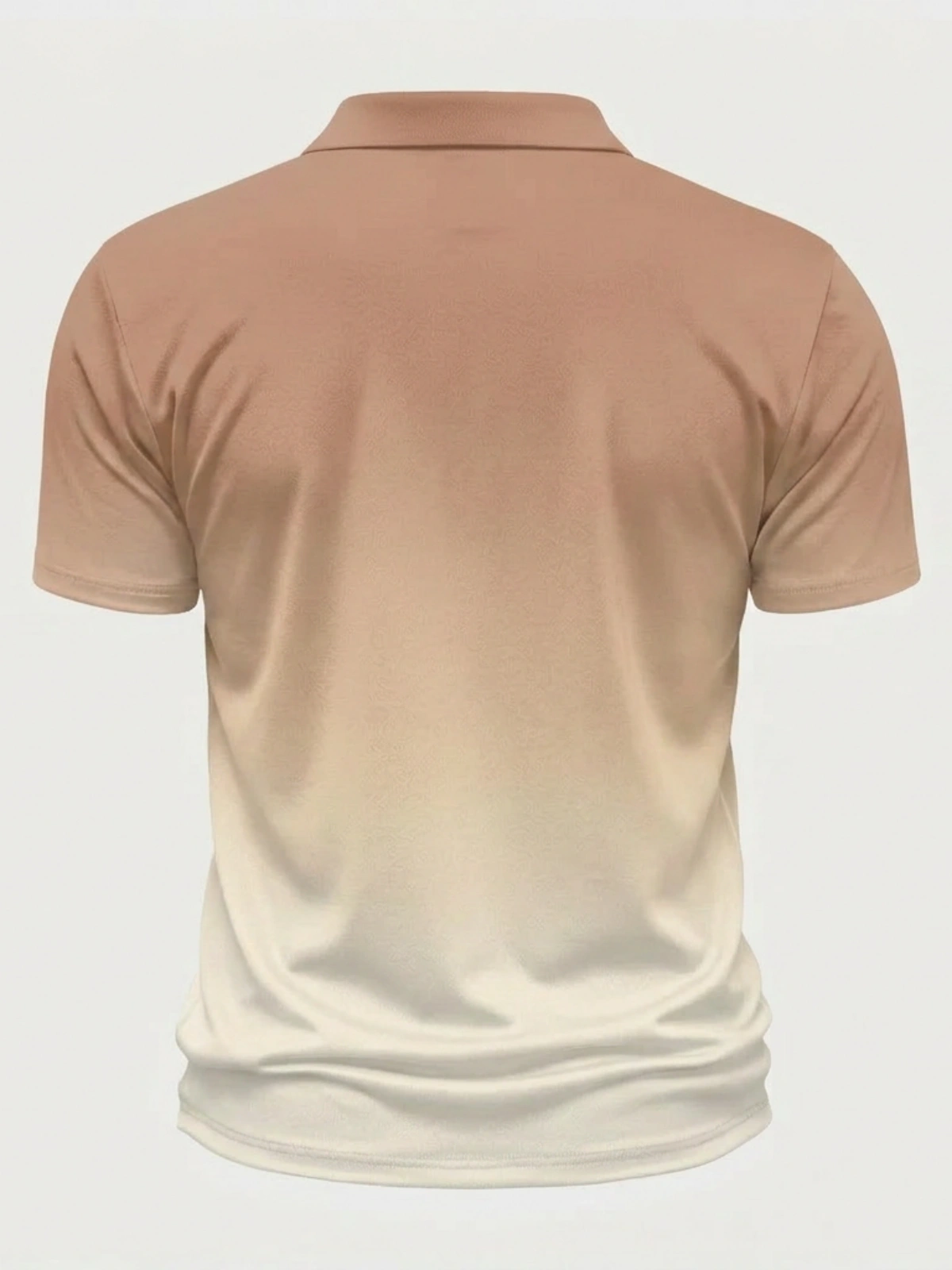 Moisture Wicking Golf Polo 3D Nude to White Ombre Gradient Button Short Sleeve Golf Polo Shirt