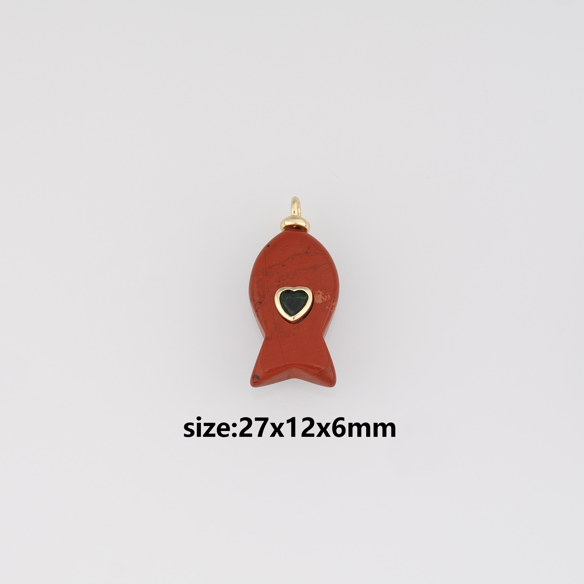 18K Gold Filled Fish Pendant,Natural Stone Earrings Necklace for DIY Jewelry Making Supply