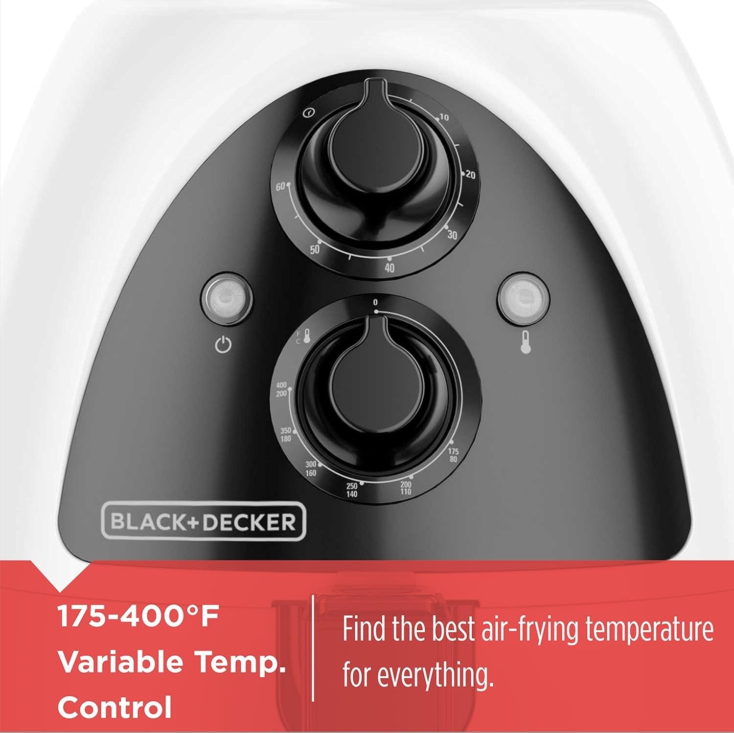 2L Compact Air Fryer 1500W Dual Convection Fans Nonstick Dishwasher Safe White