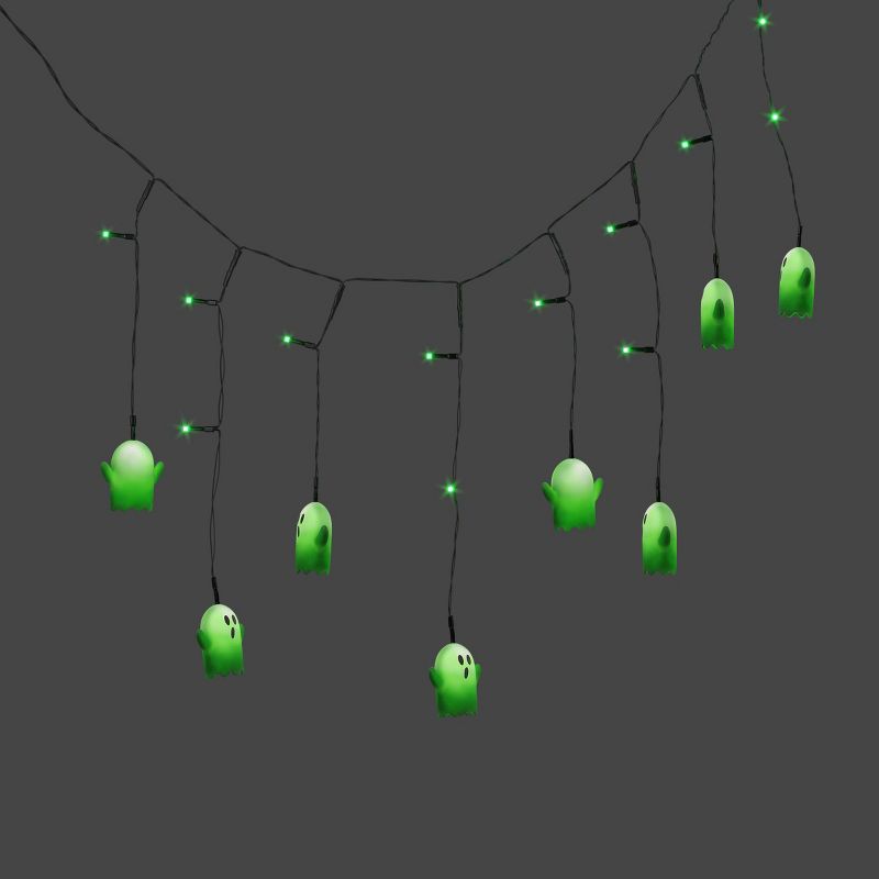 20ct Lights and 8 Icons Halloween LED Flocked Ombre Ghost Novelty String Light - Hyde and EEK!Boutique™