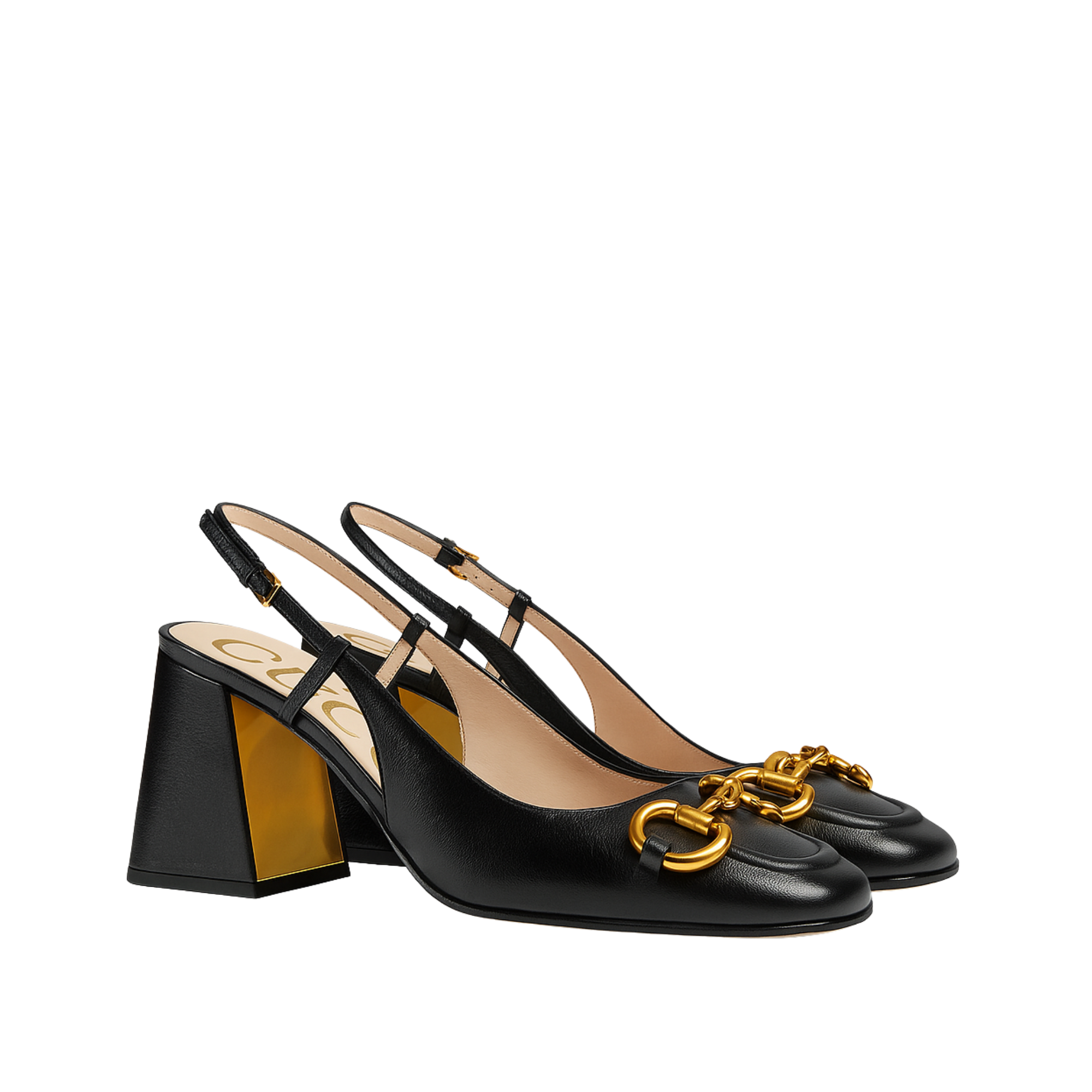 Gucci Women?S Mid Heel Slingback With Horsebit Black