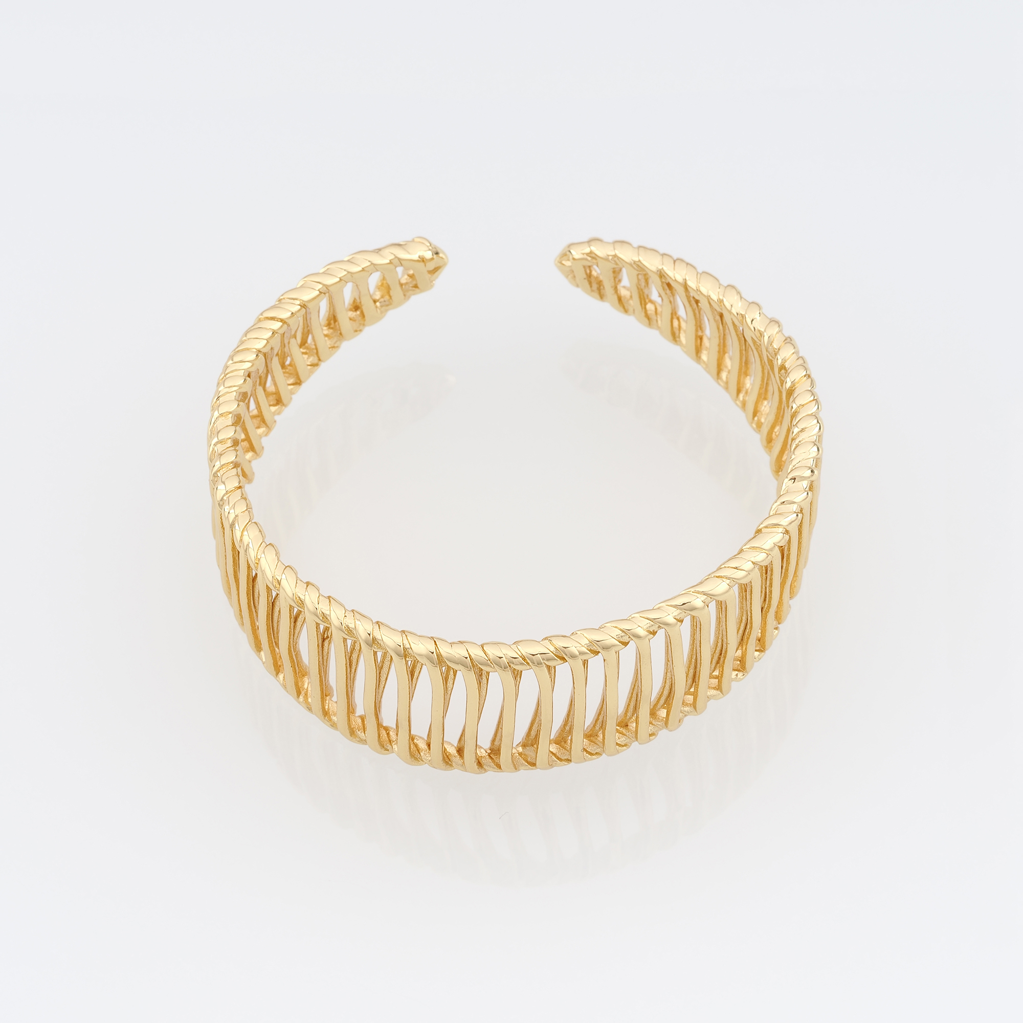 18K Gold Filled Twisted Bangle,Gold Ribbed Bangle,Dainty Bracelet,Minimalist Bracelet,Everyday Bracelet,Gift for Her