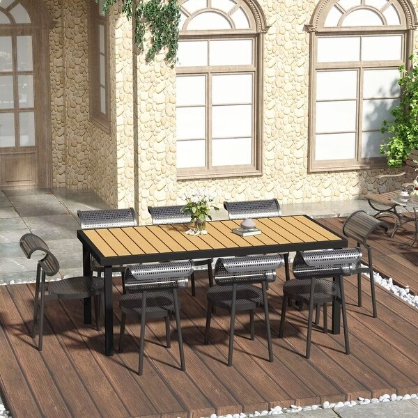 Outdoor Dining Table,Rectangular Aluminum Frame Garden Table