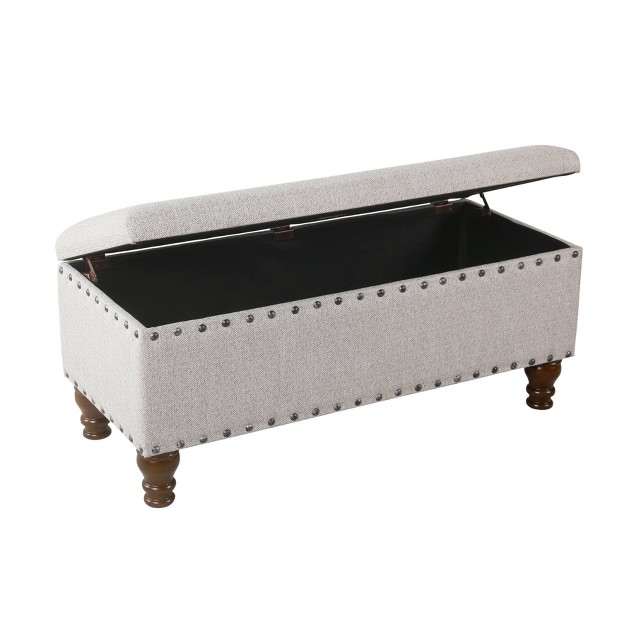 Large Storage Bench With Nailhead Trim Homepop