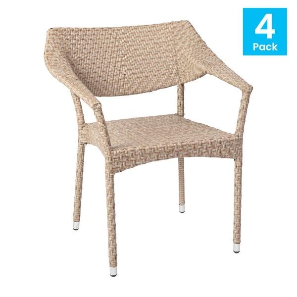All Weather Commercial Grade PE Rattan Stacking Patio Chairs