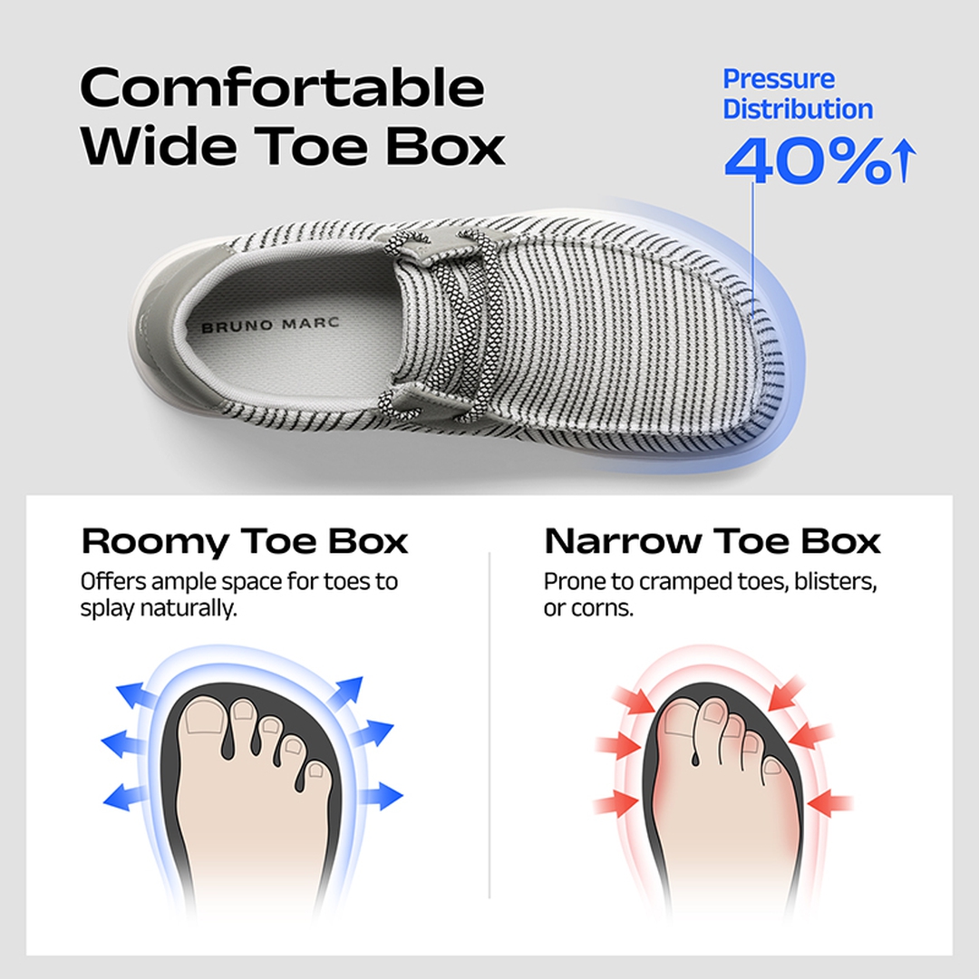 Men's Wide Toe Box Arch Support Loafers