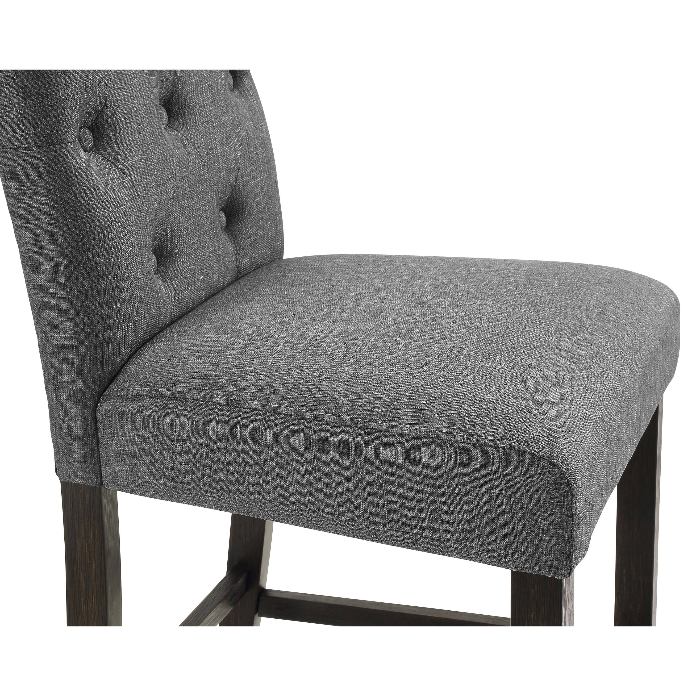Leviton Solid Wood Tufted Asons Barstool, Set of 2 (Blue)