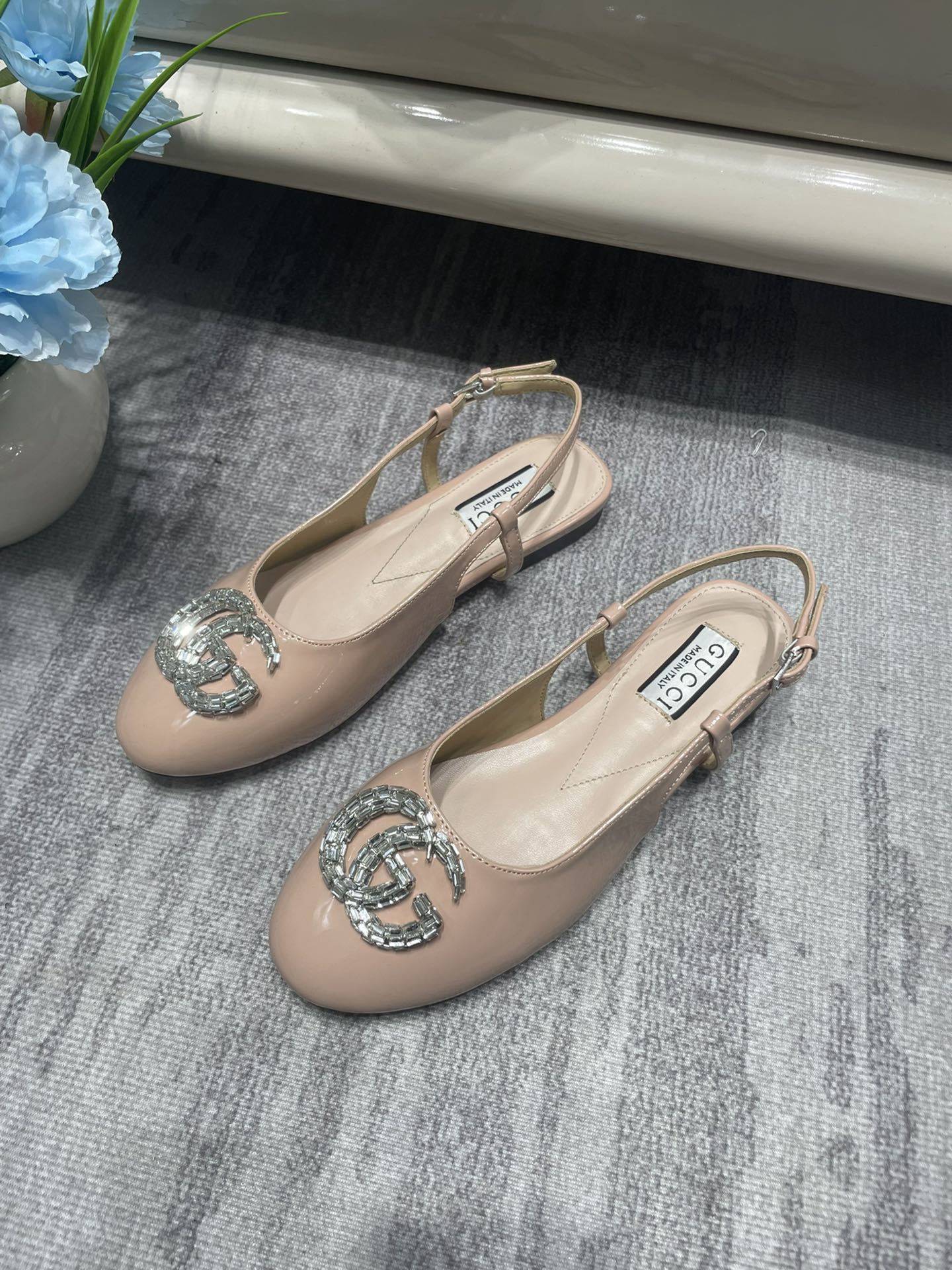 Gucci Women’S Ballerina With Double G Pale Pink 762765 Bnc00 6705