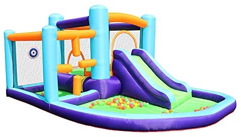 AirMyFun Bounce House Inflatable Bouncer House,Jumping Castle with Slide,Backyard Bouncing Slide,Party Bouncer House with Long Slide with Air Blower