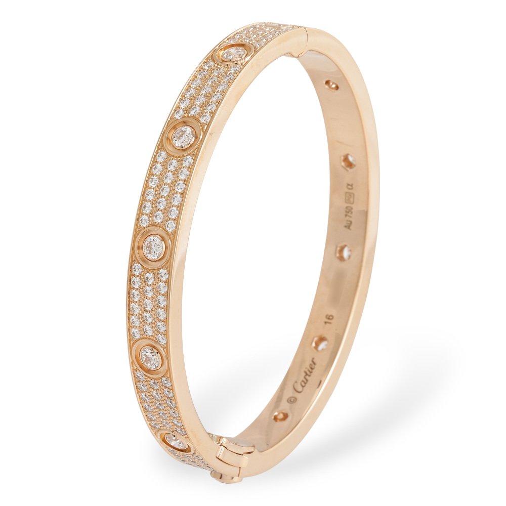 Cartier Love Bracelet 18K Rose Gold Diamond
