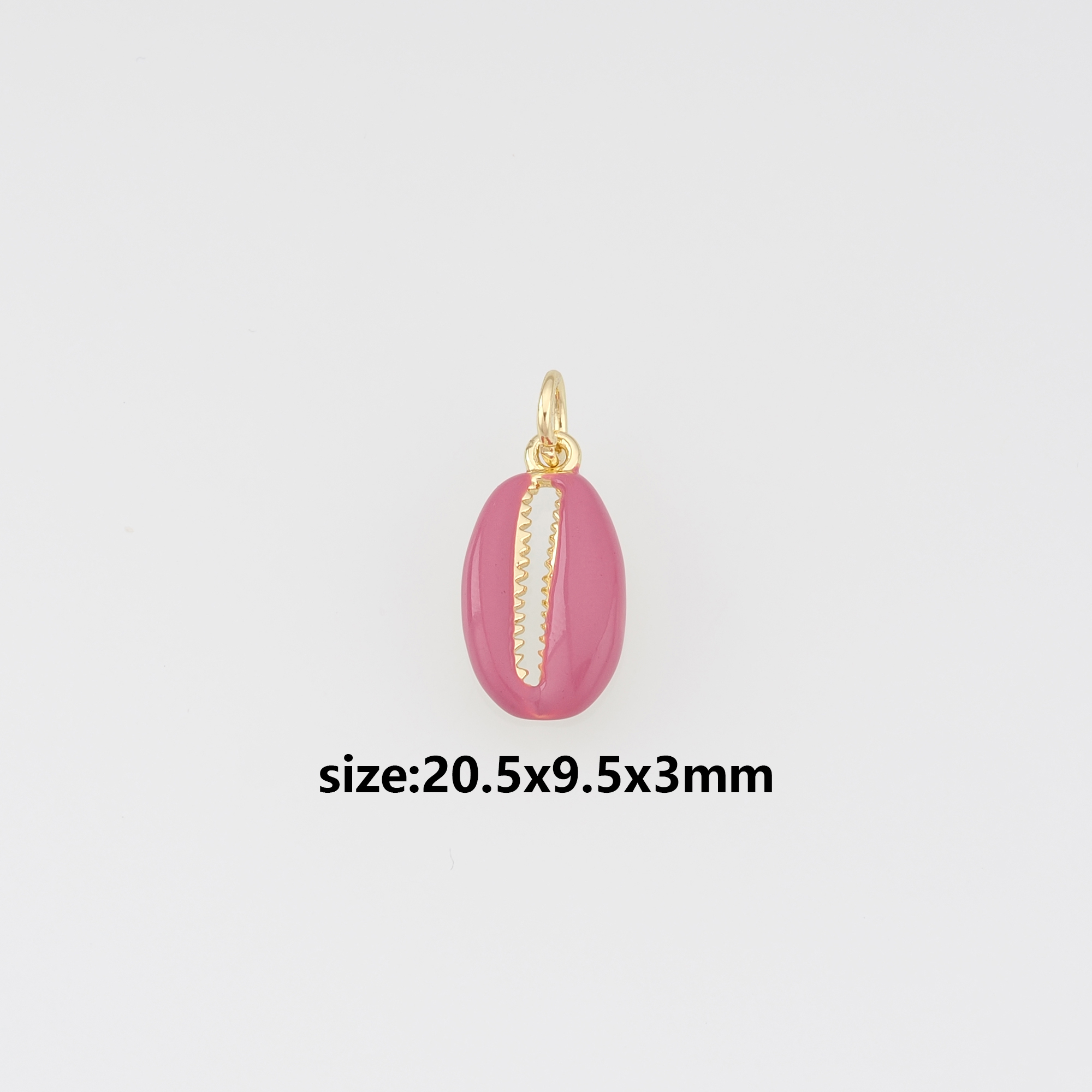 18K Gold Filled Cowrie Shell Pendant,Enamel Shell Charm Earrings Necklace for DIY Jewelry Making Supply