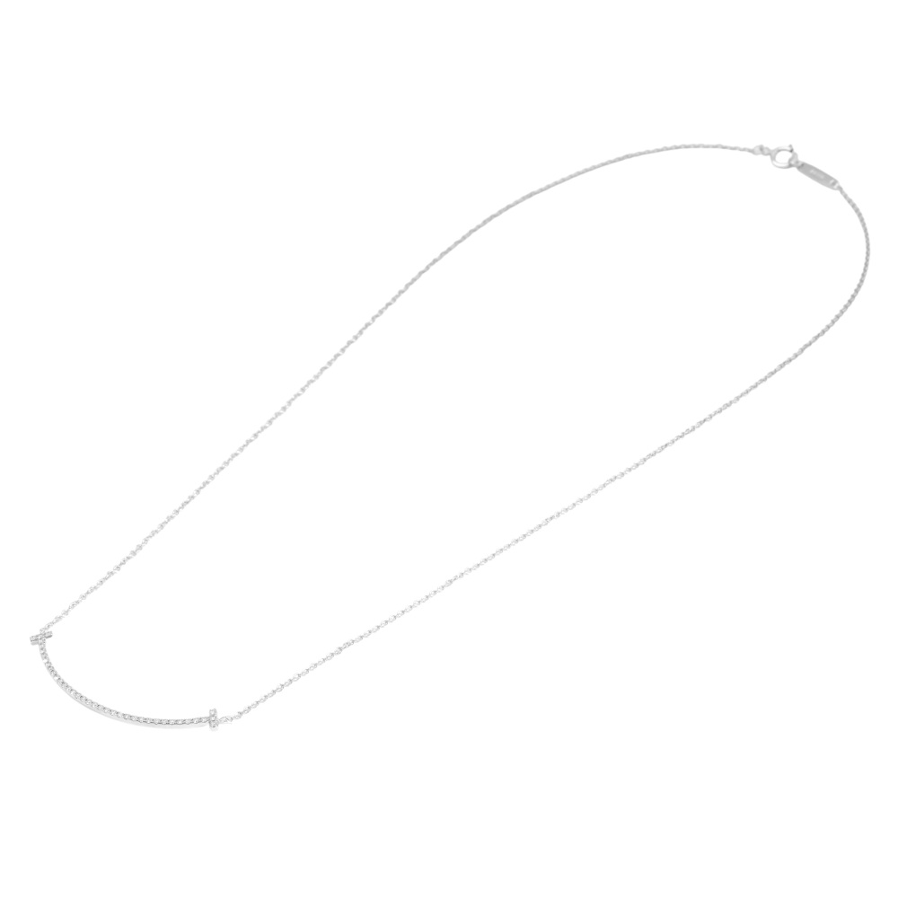 Tiffany & Co. Tiffany T Smile Necklace 18K White Gold Diamond 63058793
