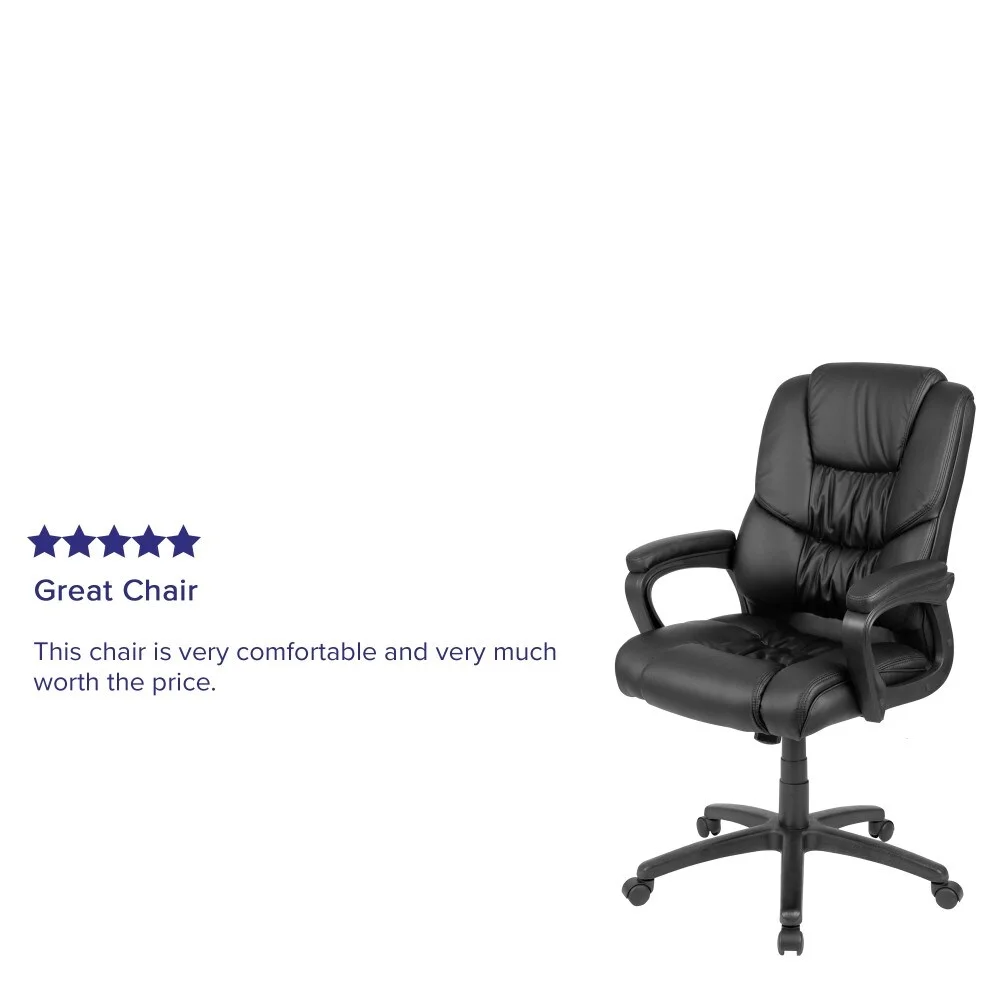 Flash Furniture Flash Fundamentals Big & Tall 400 lb. Rated LeatherSoft Office Chair Black