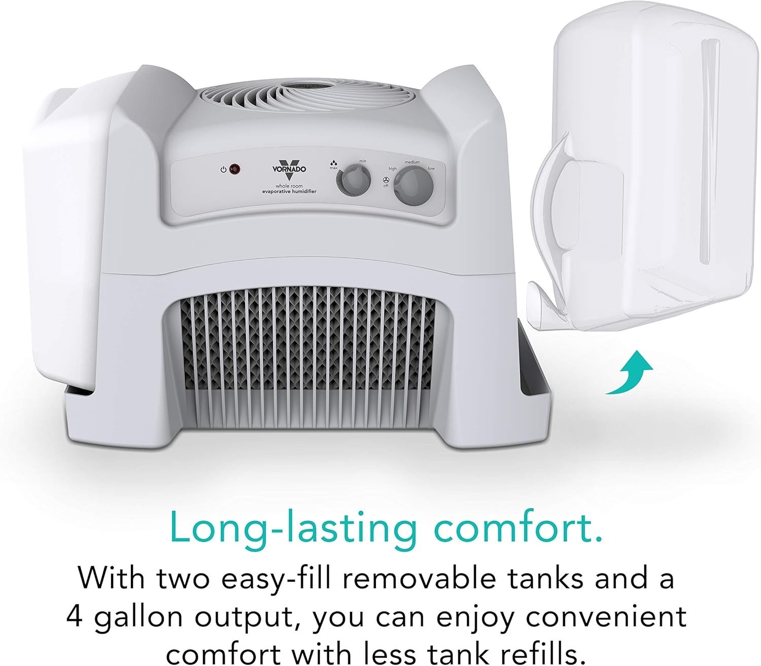 15.14L (4Gallon) Evaporative Humidifier 1000sq.ft Coverage Adjustable Humidistat White