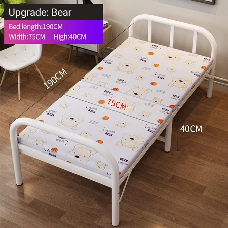 Folding Bed Single Thickening Upgrade Portable Office Nap Bed No installation Bed with mattress
