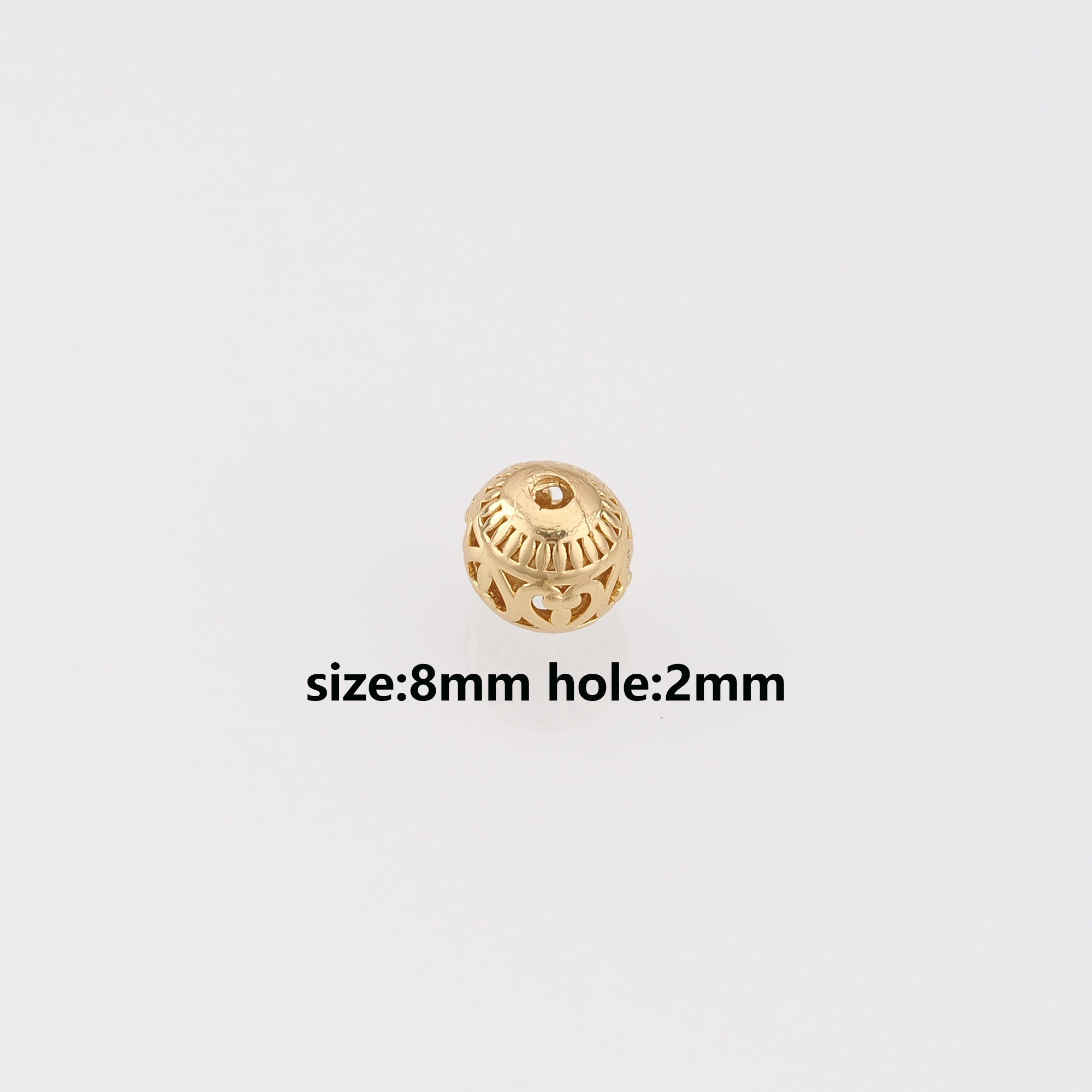 18K Gold Filled Ball Spacer Beads,Hollow Beads,Round Beads for Bracelet Jewelry Necklace Making Supply