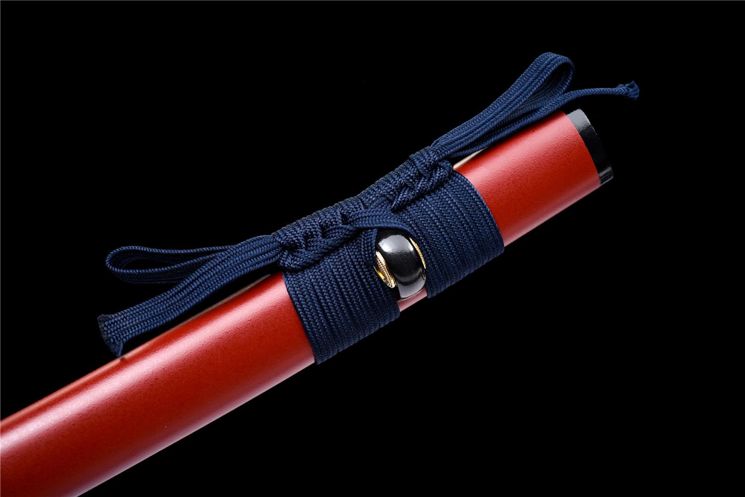 Handmade Katana High Carbon Gold Blade Iron Tsuba Red Saya Full Tang