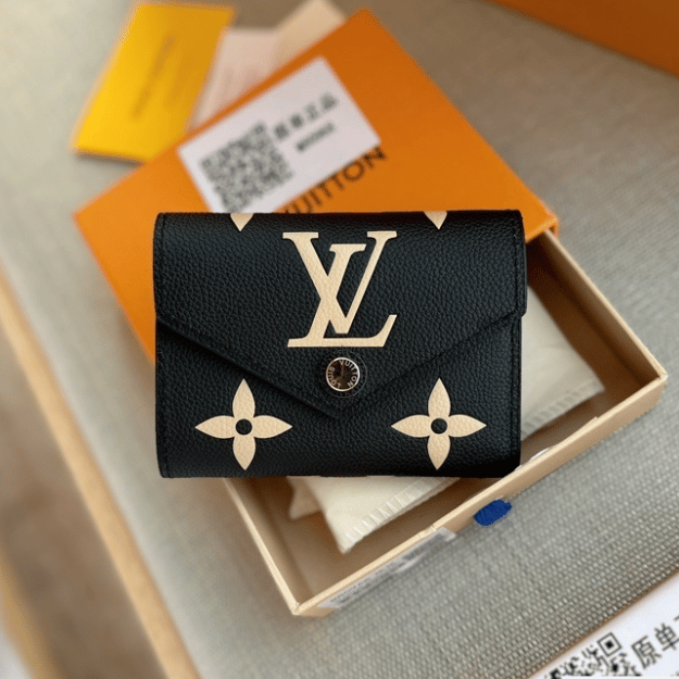 Louis Vuitton Victorine Wallet Bicolor Black/Beige 4.7 Inches M80969