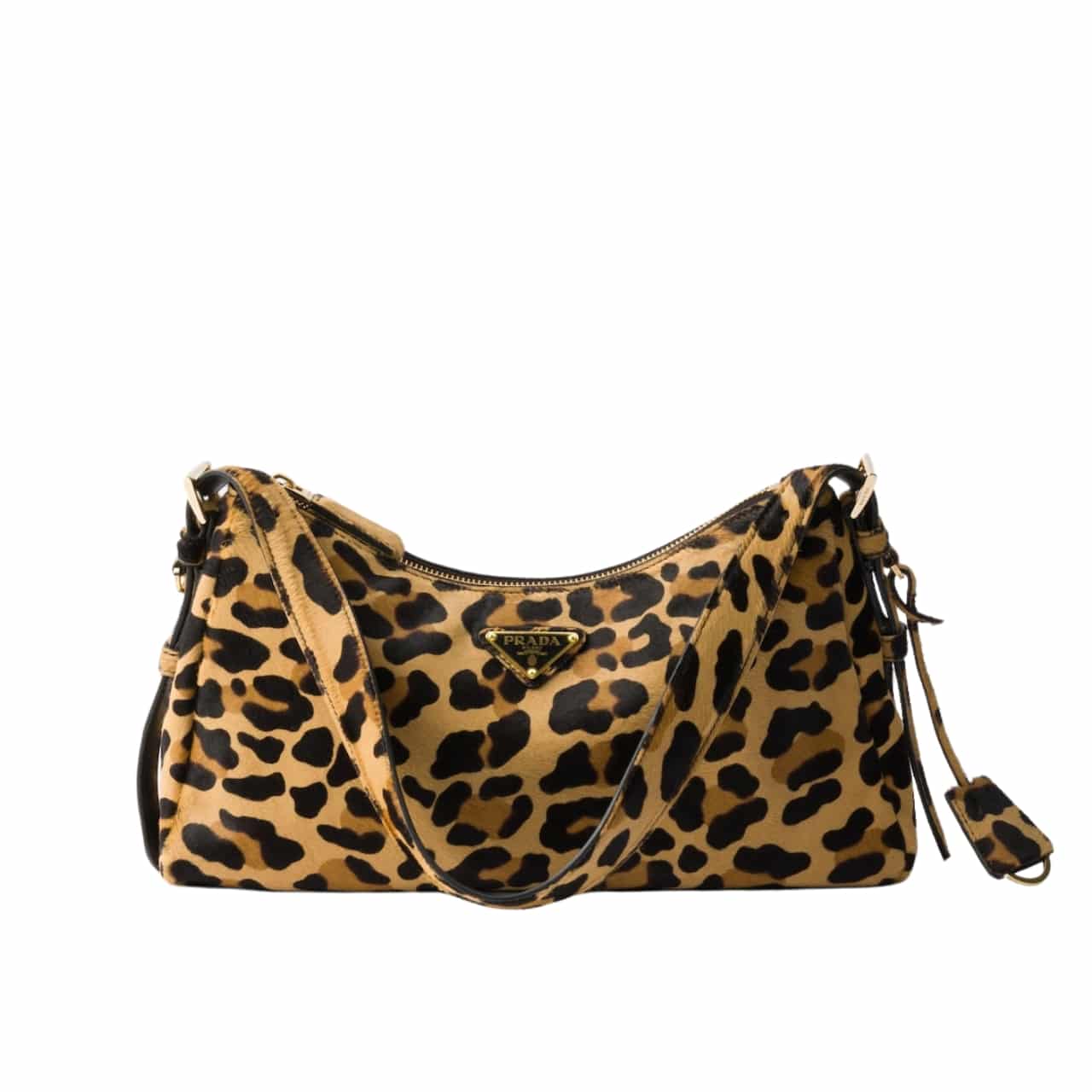 Prada Aimèe Medium Printed Leather Shoulder Bag Honey 39Cm