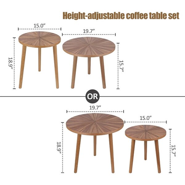 Mid Century Modern Coffee Table,Farmhouse Coffee Table,Set of 2