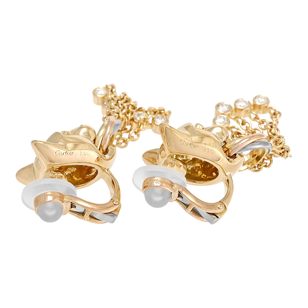 Cartier Panthère Earrings Tri-Gold