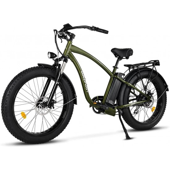 Electric Bike 26″ Fat Tire, 750W 48v 13Ah Mountain Ebikes, Removable Lithium Battery Commuter Bicycle, 23 MPH Max Speed LCD Display