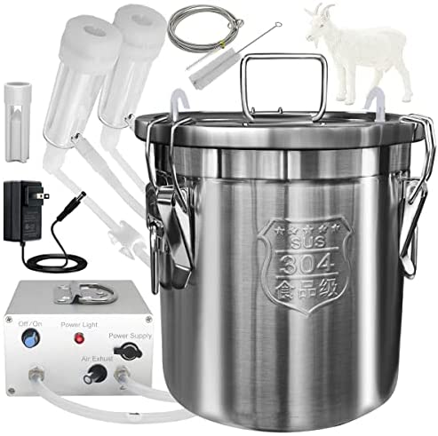 Hantop 12L Goat Milking Machine, Portable Plug-in Pulsating Vacuum Pump