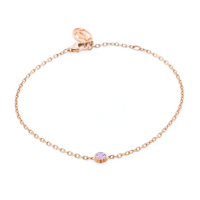 Cartier Damour (diamant Leger) Pink Sapphire Bracelet 18K Rose Gold