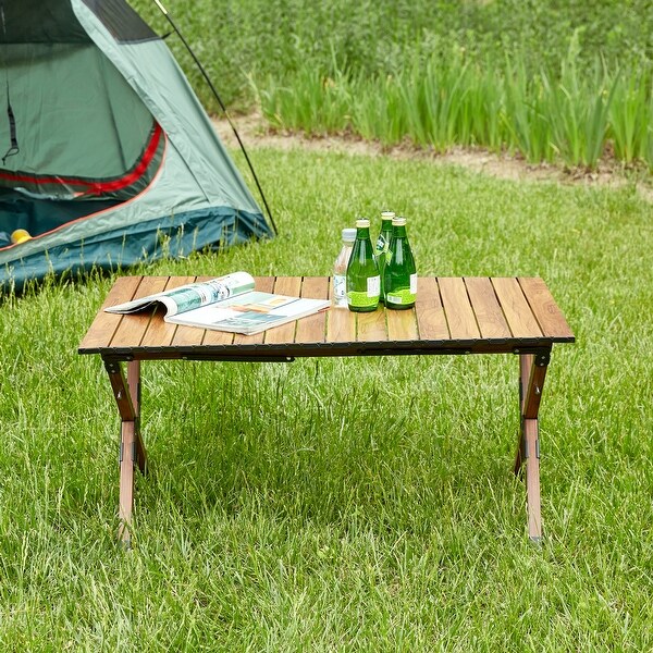 1piece Folding Outdoor Table,Lightweight Aluminum Rollup Rectangular Table for indoor,Outdoor Camping
