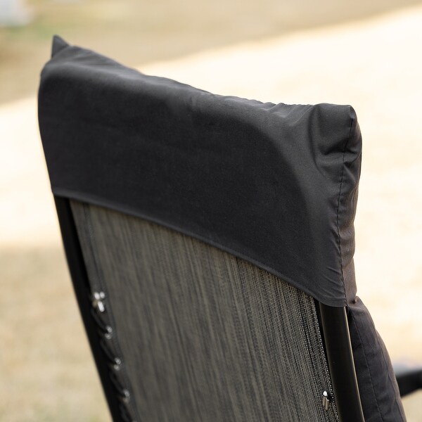 Outsunny Padded Zero Gravity Chairs,Folding Recliner Chair,Patio Lounger with Cup Holder,Adjustable Backrest