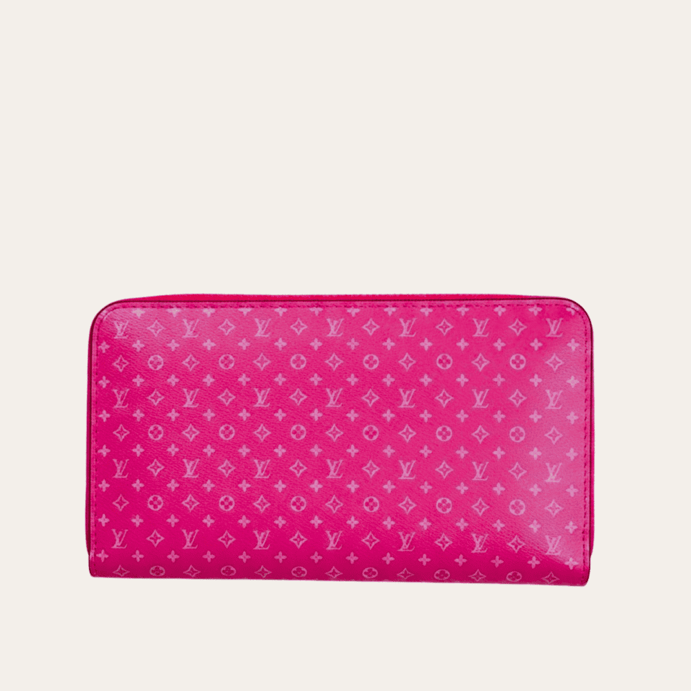 Louis Vuitton Zippy Round Long Wallet Nanogram Pink 7.7 Inches M82233