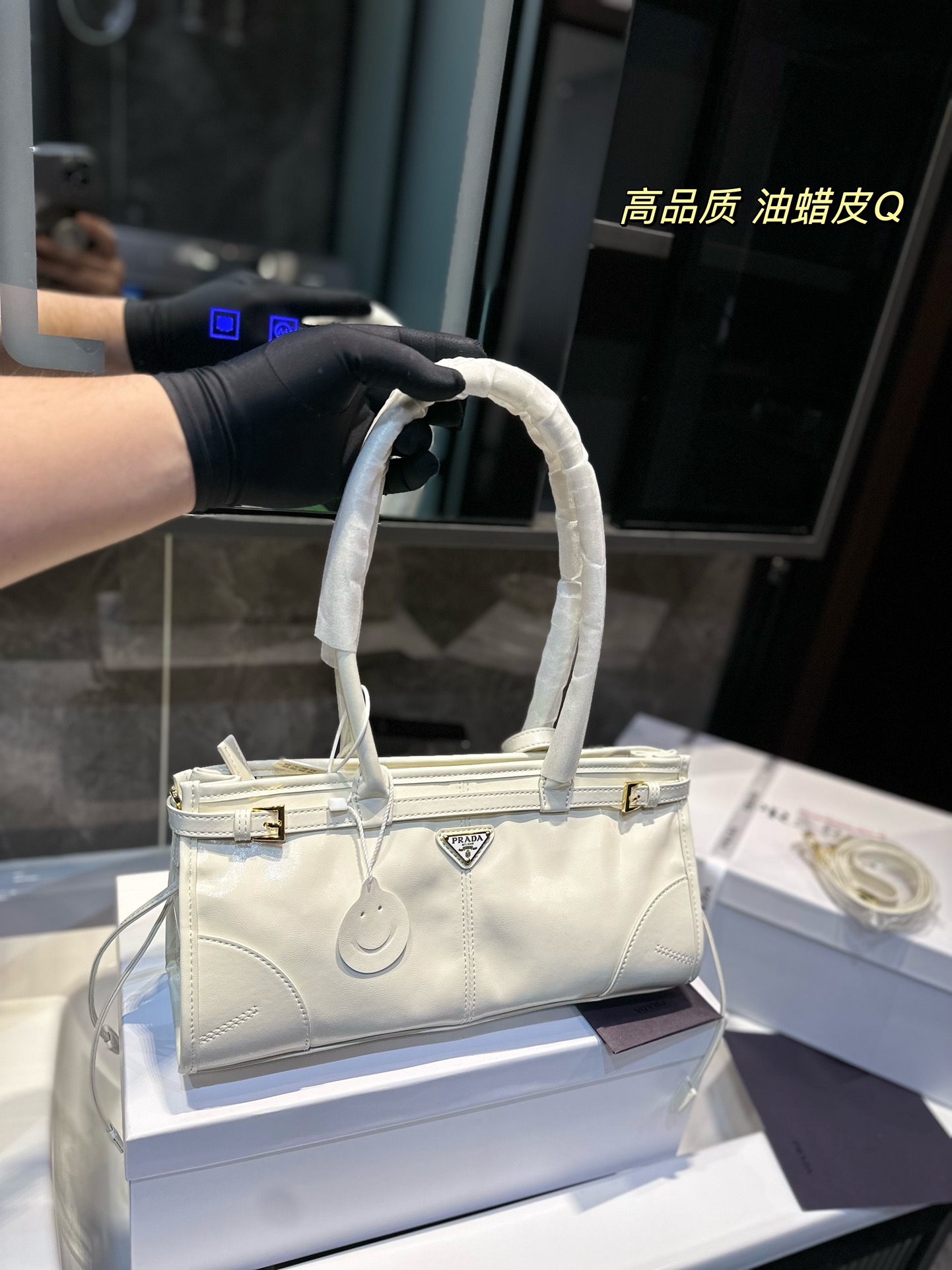Prada Soft Lux Oil Wax Leather Hobo Handbag - cnluxepick