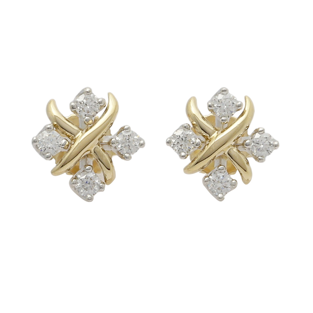 Tiffany & Co. Jean Schlumberger Rin Earrings Platinum & 18K Yellow Gold Diamond 60090615