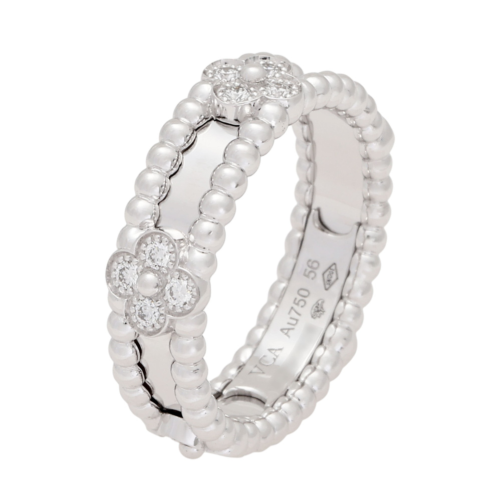 Van Cleef & Arpels Perlet Sweet Clover Ring 18K White Gold Diamond VCARP6MN00