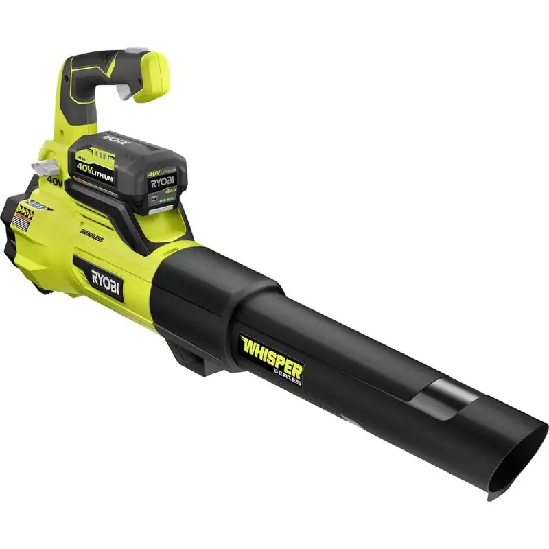 RYOBI RY40470 40V Brushless Jet Fan Blower – 125 MPH, 550 CFM, Includes 4.0Ah Battery & Charger