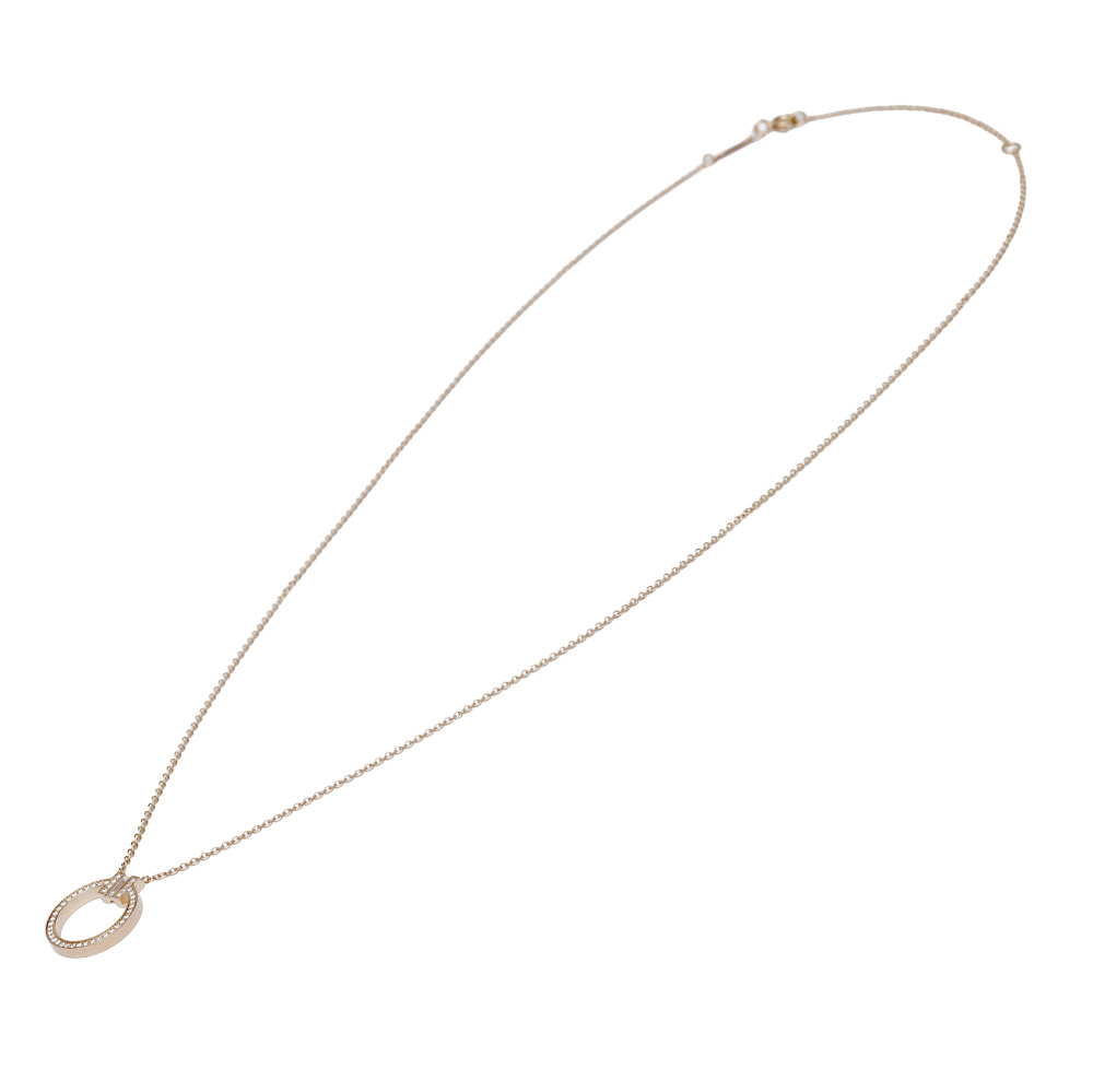 Tiffany & Co. Tiffany T T-circle Necklace 18K Rose Gold Diamond 63843091
