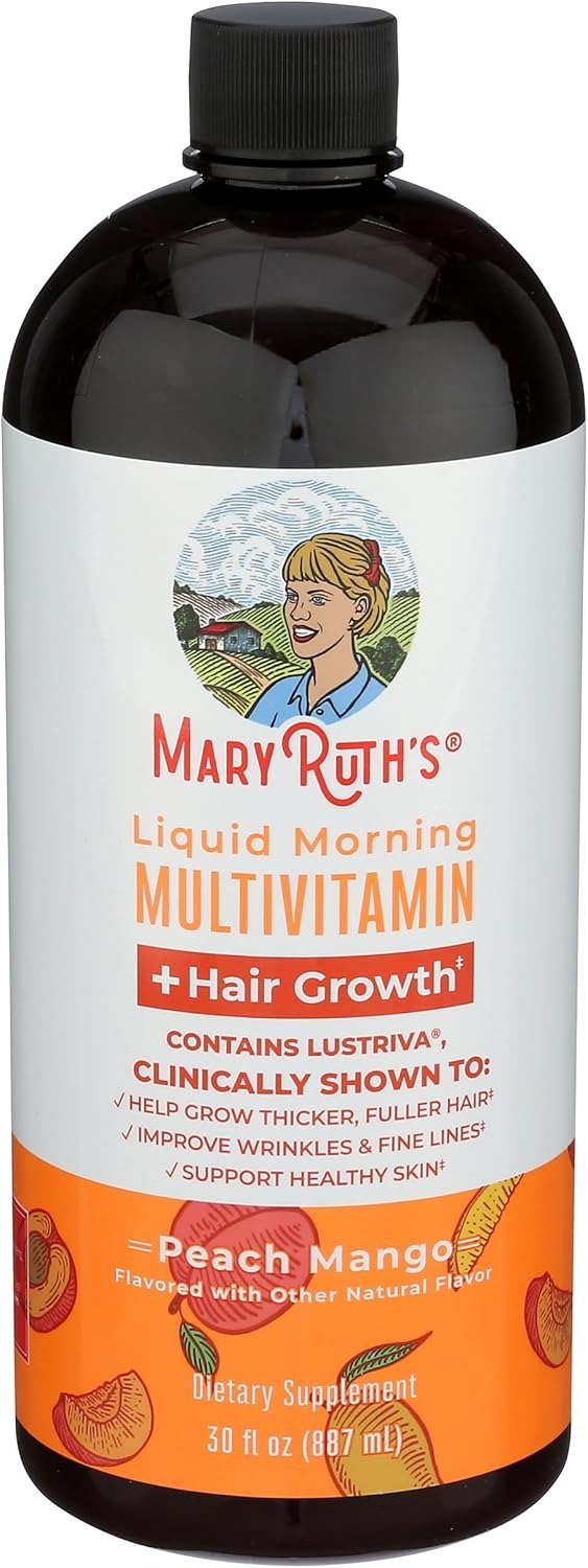 Liquid Multivitamin+Hair Growth | Thicker Hair & Facial Wrinkles in Women | Biotin 10000mcg | Hair Growth Supplement | Skin Care | Age 18+ | 30 Fl Oz