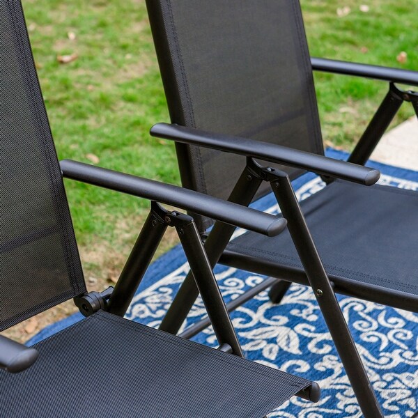 7/9Piece Patio Dining Set,1X Expandable Table,6/8 Folding Textilene Chairs