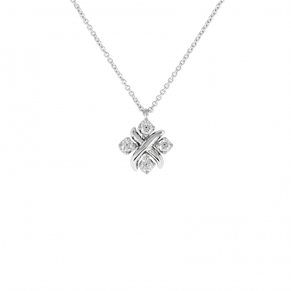 Tiffany & Co. Schlumberger Rin Necklace Platinum Diamond 60022675