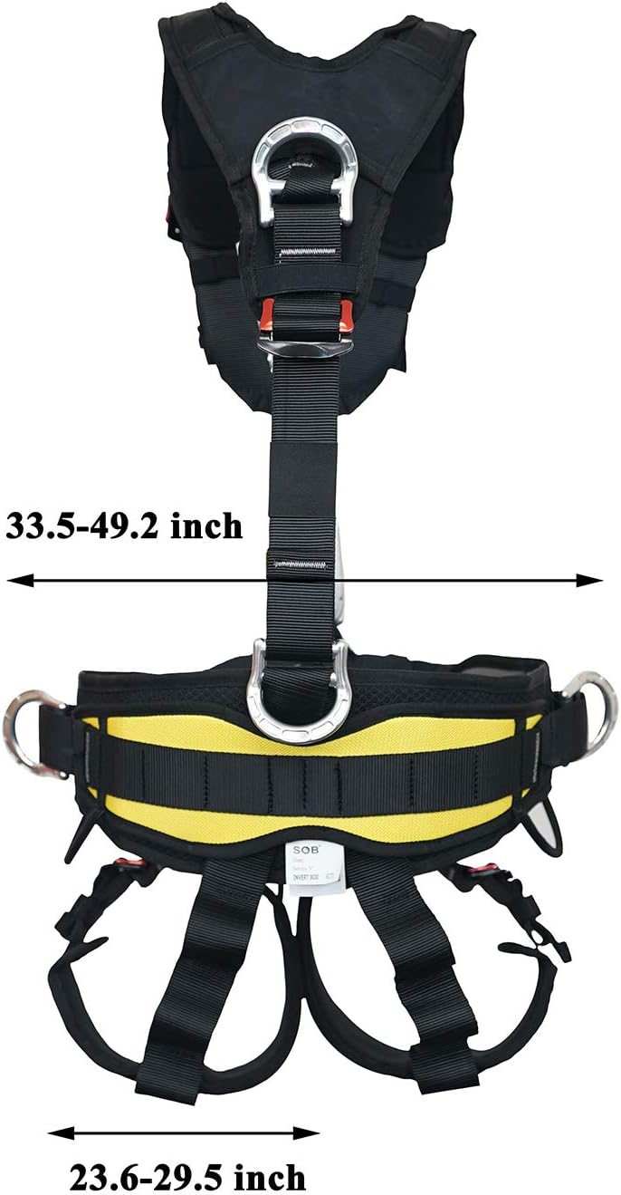 Full Body Climbing Harness Can Be Inverted Thicken Widen Protect Waist Safety Harness Tree Work Rock Climbing Mountaineering Rescuing Work at Height