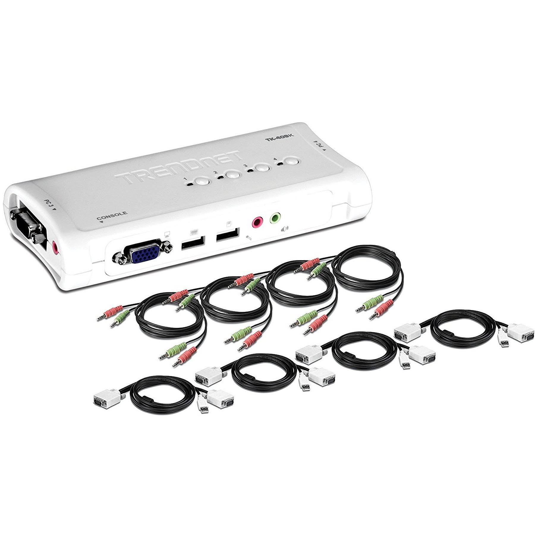 TRENDnet - TK-409K - 4-Port USB KVM Switch Kit with Audio