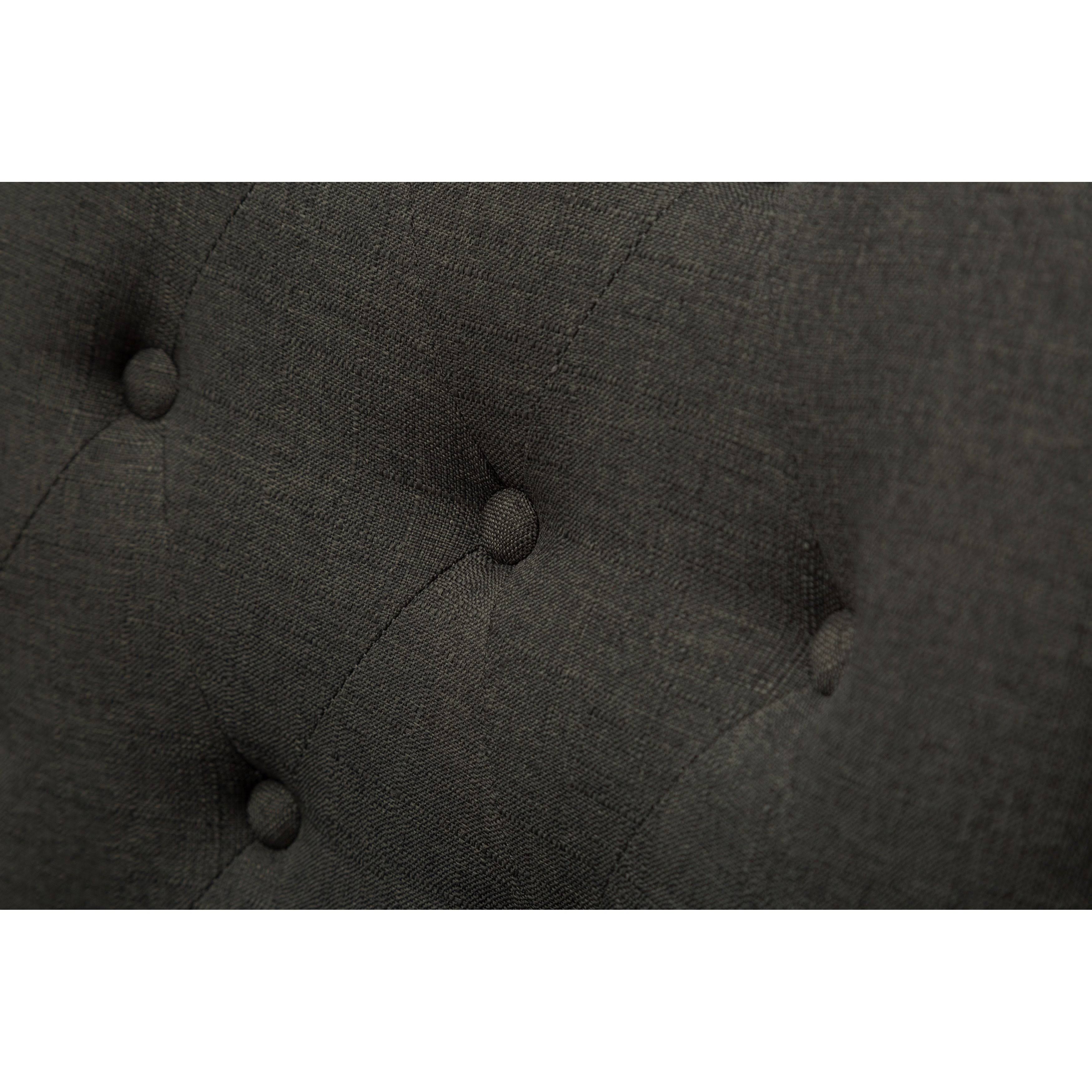 Roundhill Furniture Button Tufted Solid Wood Wingback Hostess Chairs with Nail Heads, Set of 2, Charcoal