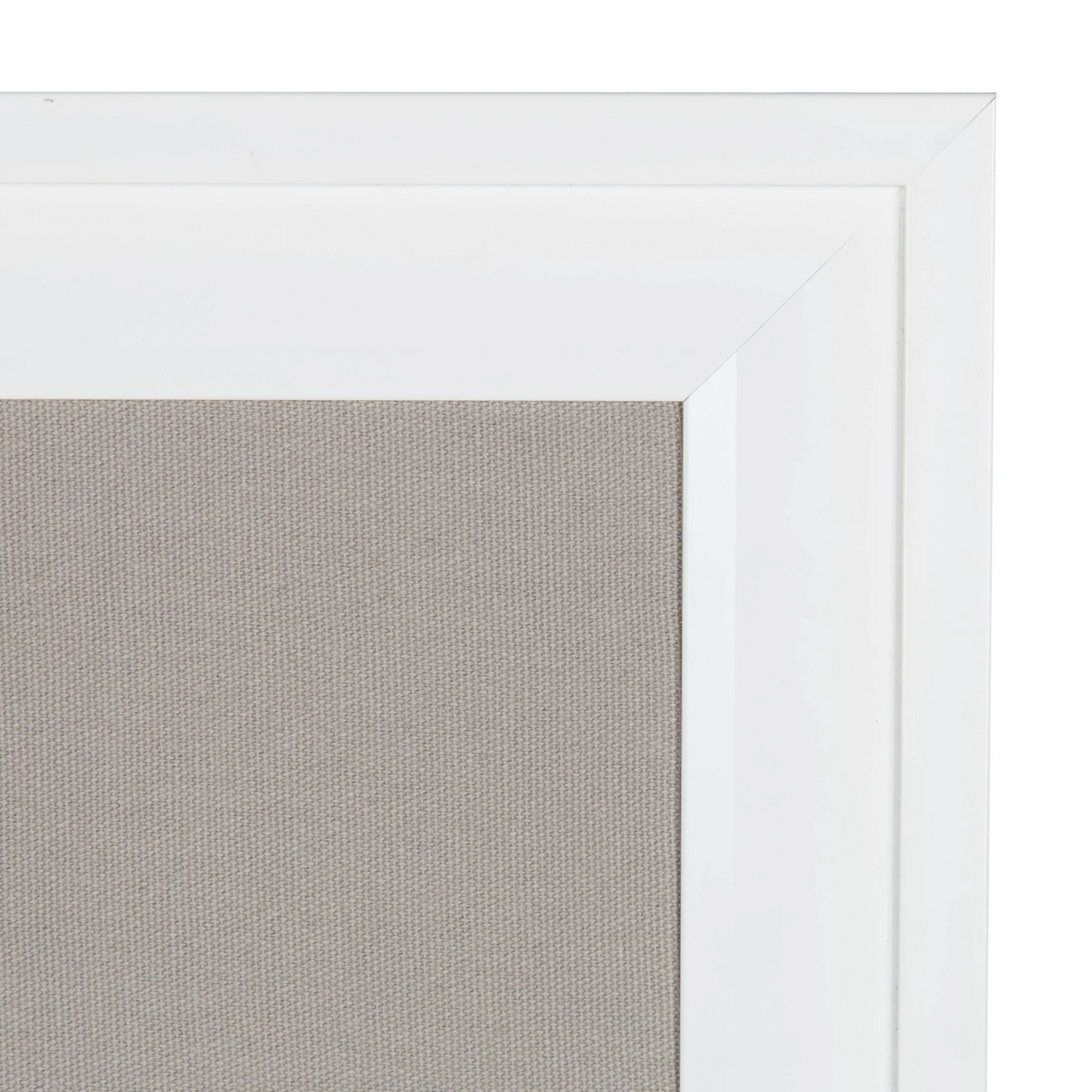 DesignOvation Bosc Framed Gray Linen Fabric Pinboard 18.5x27.5 White