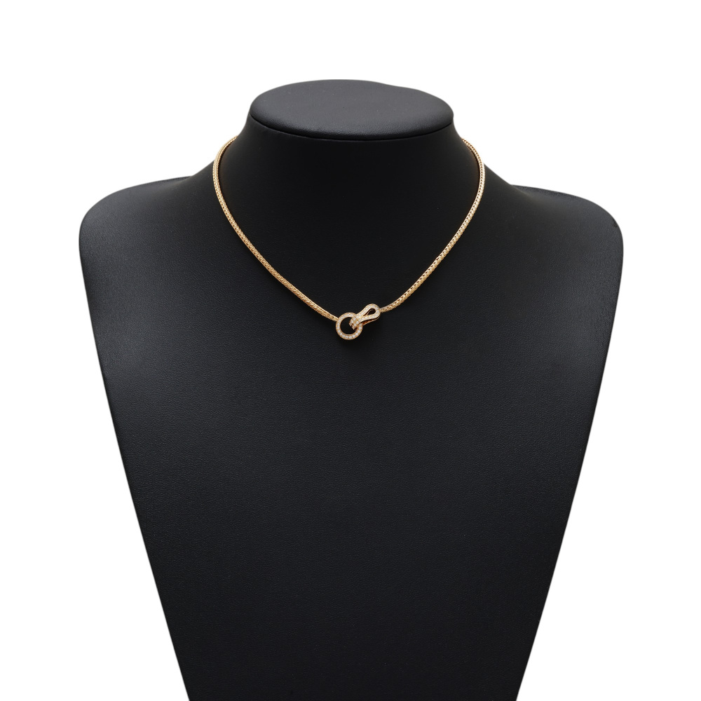 Cartier Agraf Necklace 18K Rose Gold Diamond